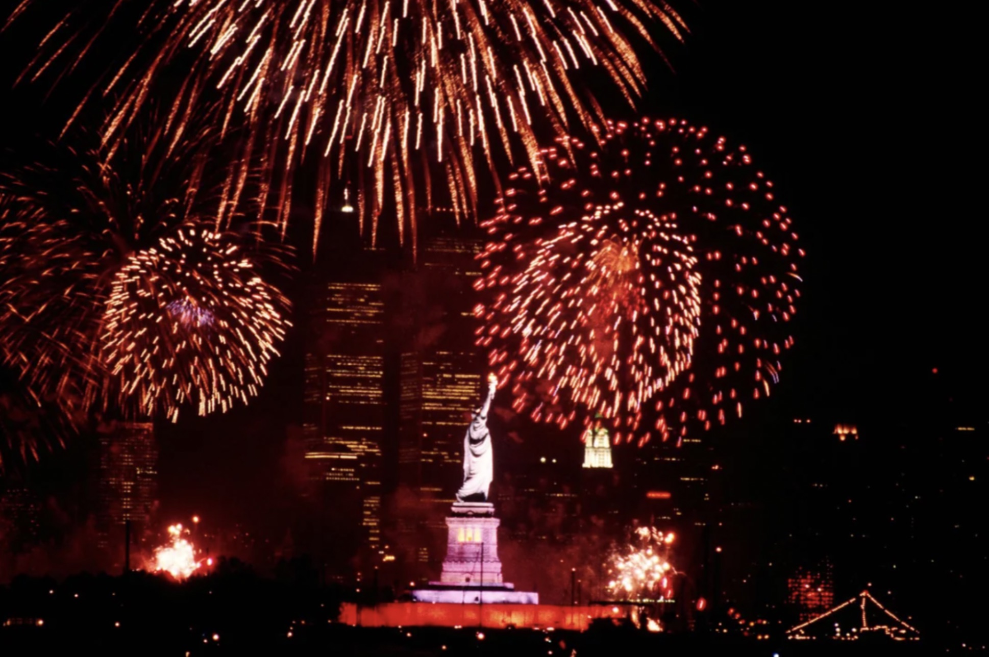 Statue of Liberty during the Bicentennial celebrations, 1976 